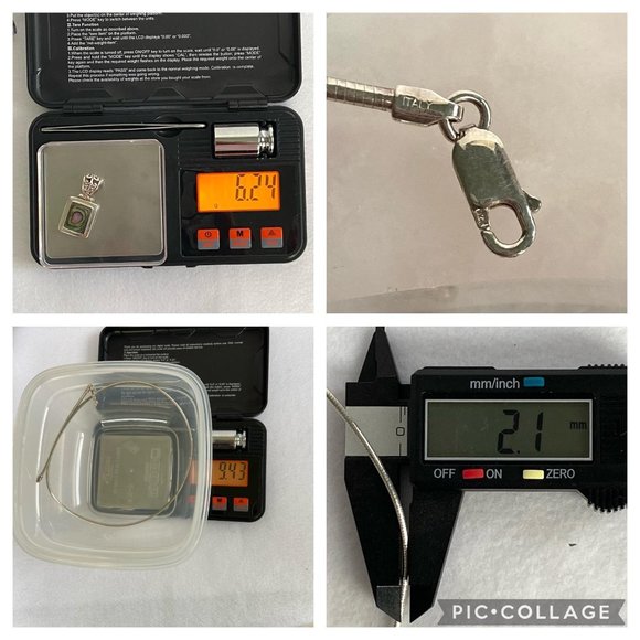 Sterling Silver Paua Abalone Pendant Necklace 16" Round Omega Chain - Picture 10 of 16